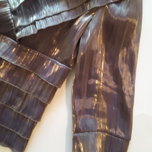 KM Collections by Milla Bell, size 16 Blouse/Top, purple/gold - Picture 3 of 8